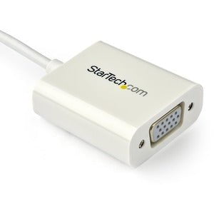 StarTech.com USB-C to VGA Adapter - White - Thunderbolt 3 Compatible - USB C Adapter - USB Type C to VGA Dongle Converter - 1 Pack - 1 x 15-pin HD-15 - Female - 1 x 24-pin USB 3.1 Type C - Male - White IM3002944
