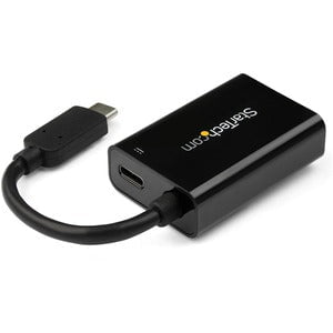 StarTech.com USB C to VGA Adapter with 60W Power Delivery Pass-Through - 1080p USB Type-C to VGA Video Converter w/ Charging - Black - 1 Pack - 1 x 24-pin USB Type C - Male - 1 x 15-pin HD-15 - Female, 1 x 24-pin USB Type C Power - Female - Black IM3430441