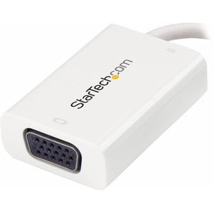StarTech.com USB C to VGA Adapter with 60W Power Delivery Pass-Through - 1080p USB Type-C to VGA Video Converter w/ Charging - White - 1 Pack - 1 x 24-pin USB Type C - Male - 1 x 15-pin HD-15 - Female, 1 x 24-pin USB Type C Power - Female - White IM3638552