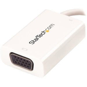StarTech.com USB C to VGA Adapter with 60W Power Delivery Pass-Through - 1080p USB Type-C to VGA Video Converter w/ Charging - White - 1 Pack - 1 x 24-pin USB Type C - Male - 1 x 15-pin HD-15 - Female, 1 x 24-pin USB Type C Power - Female - White IM3638552