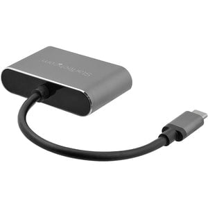 StarTech.com USB C to VGA and HDMI Adapter - Aluminum - USB-C Multiport Adapter - 6 in / 15.24 cm Built-In Cable - 1 Pack - 1 x 24-pin USB Type C - Male - 1 x 19-pin HDMI 2.0 Digital Audio/Video - Female, 1 x 15-pin DB-15 Video - Female - Space Gray IM4408195