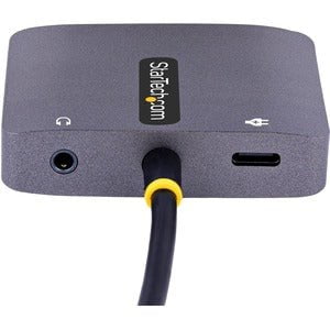 StarTech.com USB C Video Adapter, USB C to HDMI VGA Multiport Adapter, 3.5mm Audio Output, 4K 60Hz HDR, 100W PD 3.0, USB C Display Adapter - 1 Pack - 1 x 24-Pin USB Type C - Male - 1 x 24-Pin Powered USB Type C - Female, 1 x 19-Pin HDMI 2.0b Digital Audio IM5514351