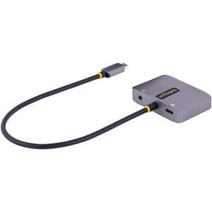 StarTech.com USB C Video Adapter, USB C to HDMI VGA Multiport Adapter, 3.5mm Audio Output, 4K 60Hz HDR, 100W PD 3.0, USB C Display Adapter - 1 Pack - 1 x 24-Pin USB Type C - Male - 1 x 24-Pin Powered USB Type C - Female, 1 x 19-Pin HDMI 2.0b Digital Audio IM5514351