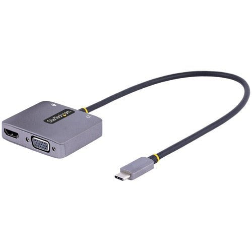 StarTech.com USB C Video Adapter, USB C to HDMI VGA Multiport Adapter, 3.5mm Audio Output, 4K 60Hz HDR, 100W PD 3.0, USB C Display Adapter - 1 Pack - 1 x 24-Pin USB Type C - Male - 1 x 24-Pin Powered USB Type C - Female, 1 x 19-Pin HDMI 2.0b Digital Audio IM5514351