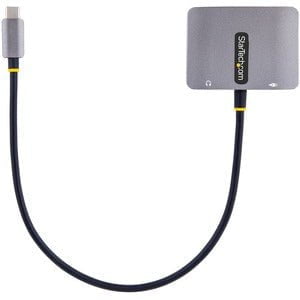 StarTech.com USB C Video Adapter, USB C to HDMI VGA Multiport Adapter, 3.5mm Audio Output, 4K 60Hz HDR, 100W PD 3.0, USB C Display Adapter - 1 Pack - 1 x 24-Pin USB Type C - Male - 1 x 24-Pin Powered USB Type C - Female, 1 x 19-Pin HDMI 2.0b Digital Audio IM5514351