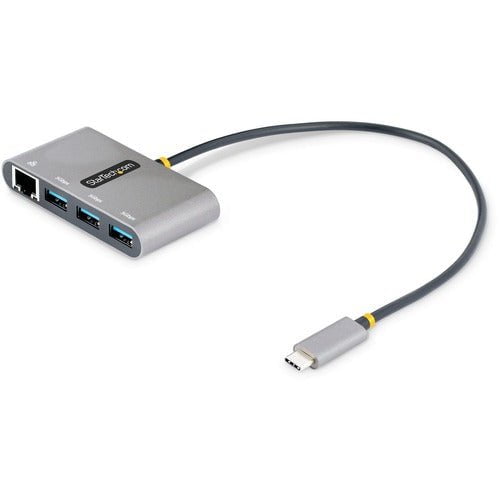 StarTech.com USB/Ethernet Combo Hub - USB 3.2 (Gen 1) Type C - Portable - 3 USB Port(s) - 1 Network (RJ-45) Port(s) - UASP Support - Windows, iPadOS IM5627650