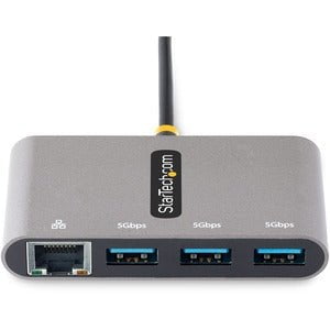 StarTech.com USB/Ethernet Combo Hub - USB 3.2 (Gen 1) Type C - Portable - 3 USB Port(s) - 1 Network (RJ-45) Port(s) - UASP Support - Windows, iPadOS IM5627650