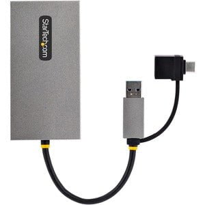 StarTech.com USB to Dual HDMI Adapter, USB A/C to 2x HDMI Displays (1x 4K30, 1x 1080p), USB 3.0 to HDMI Converter, 4in/11cm Cable, Win/Mac - 1 Pack - 1 x 24-Pin USB 3.2 (Gen 1) Type C - Male, 1 x USB 3.2 (Gen 1) Type A - Male - 2 x 19-Pin HDMI 1.4 Digital IM5567225