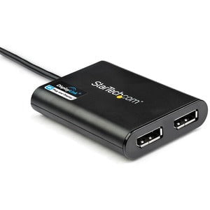 StarTech.com USB to Dual Monitor DisplayPort Adapter - 4K 60Hz - USB 3.0 5Gbps - DisplayLink Cert. - Limited stock, similar item USBA2DPGB - 1 Pack - 1 x 9-pin USB 3.0 Type A - Male - 2 x 20-pin DisplayPort Digital Audio/Video - Female - Black IM4341176