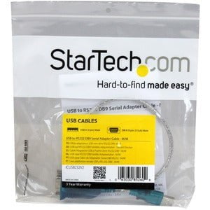 StarTech.com USB to Serial Adapter - Prolific PL-2303 - 1 port - DB9 (9-pin) - USB to RS232 Adapter Cable - USB Serial - 1 Pack - 1 x 9-pin DB-9 RS-232 Serial - Male - 1 x 4-pin USB 2.0 Type A - Male - Black IM2902504