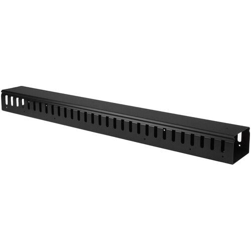 StarTech.com Vertical Cable Organizer with Finger Ducts - Vertical Cable Management Panel - Rack-Mount Cable Raceway - 20U - 3 ft. - Duct Panel - Black - 1 - 20U Rack Height - Steel, Plastic IM3389653