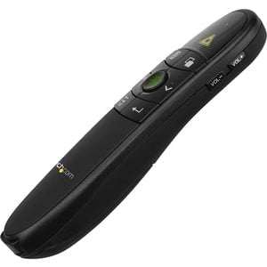 StarTech.com Wireless Presentation Remote with Green Laser Pointer - 90 ft. (27 m) - Laser - Wireless - Radio Frequency - Black - 1 Pack - USB 2.0 Type A IM4532323