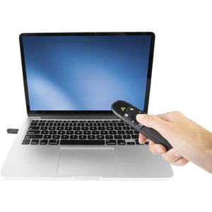 StarTech.com Wireless Presentation Remote with Green Laser Pointer - 90 ft. (27 m) - Laser - Wireless - Radio Frequency - Black - 1 Pack - USB 2.0 Type A IM4532323