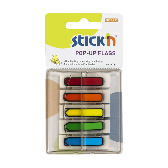 Stick'n Pop Up Flags 45x12mm 150 Sheets 5 Colours CX200951