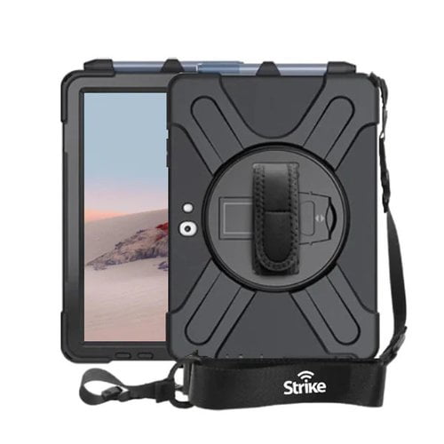 Strike Microsoft Surface Go 1/2/3/4 Rugged Case with Handstrap & Lanyard Shoulder Strap IM6198365