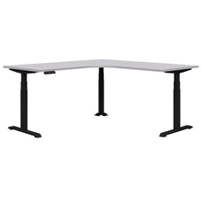 Summit II Electric 90° Corner Workstation Desk, 1500mm x 1500mm x 700mm, Silver Strata/Black ATS2ECW90-1515/07-BSS