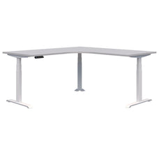 Summit II Electric 90° Corner Workstation Desk, 1500mm x 1500mm x 700mm, Silver Strata/White ATS2ECW90-1515/07-WSS