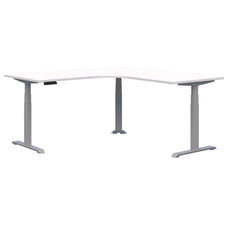 Summit II Electric 90° Corner Workstation Desk, 1500mm x 1500mm x 700mm, Snow Velvet/Silver ATS2ECW90-1515/07-SSV