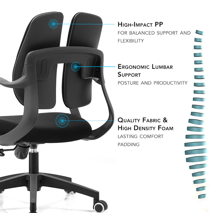 Sylex SPLITZ Mid Back Office Chair SY-FSSPLMBBK