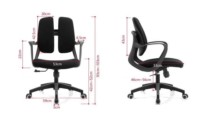 Sylex SPLITZ Mid Back Office Chair SY-FSSPLMBBK