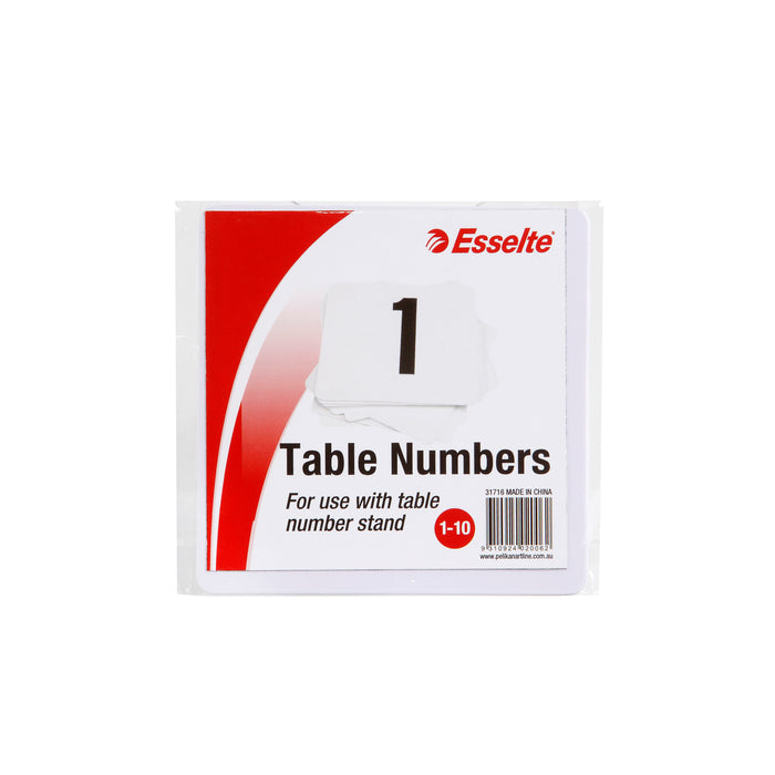 Table Numbers 1 to 10 White AO31716