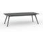 Team Boardroom Table 2400mm x 1200mm Boat Shaped (Choice of Frame & Worktop Colours) Black / Silver KG_TMBD2412_B_S