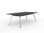 Team Boardroom Table 2400mm x 1200mm Boat Shaped (Choice of Frame & Worktop Colours) Polished Alloy / Black KG_TMBD2412_PA_B