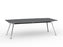 Team Boardroom Table 2400mm x 1200mm Boat Shaped (Choice of Frame & Worktop Colours) Polished Alloy / Silver KG_TMBD2412_PA_S
