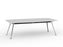 Team Boardroom Table 2400mm x 1200mm Boat Shaped (Choice of Frame & Worktop Colours) Polished Alloy / White KG_TMBD2412_PA_W