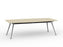 Team Boardroom Table 2400mm x 1200mm Boat Shaped (Choice of Frame & Worktop Colours) Silver / Nordic Maple KG_TMBD2412_S_NM