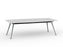 Team Boardroom Table 2400mm x 1200mm Boat Shaped (Choice of Frame & Worktop Colours) Silver / White KG_TMBD2412_S_W