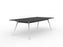 Team Boardroom Table 2400mm x 1200mm Boat Shaped (Choice of Frame & Worktop Colours) White / Black KG_TMBD2412_W_B