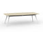 Team Boardroom Table 2400mm x 1200mm Boat Shaped (Choice of Frame & Worktop Colours) White / Nordic Maple KG_TMBD2412_W_NM