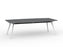 Team Boardroom Table 2400mm x 1200mm Boat Shaped (Choice of Frame & Worktop Colours) White / Silver KG_TMBD2412_W_S