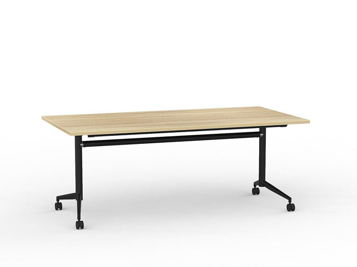 Team Flip Table 1800mm x 900mm (Choice of Frame & Worktop Colours) Black / Atlantic Oak KG_TMFLIP189B_AO