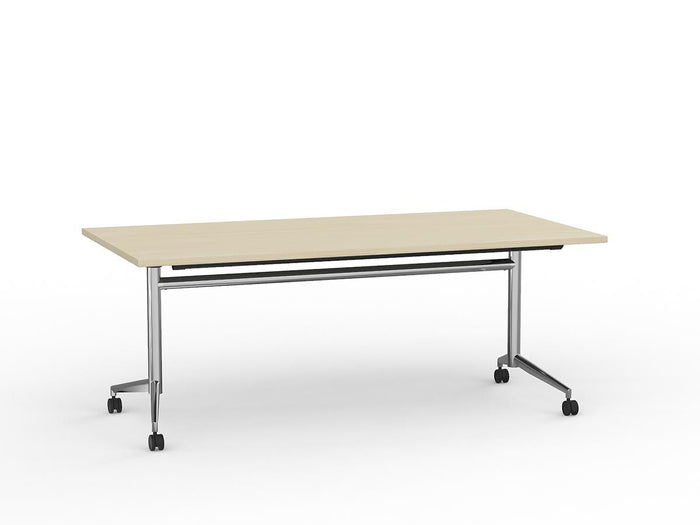 Team Flip Table 1800mm x 900mm (Choice of Frame & Worktop Colours) Polished Alloy / Nordic Maple KG_TMFLIP189C_NM