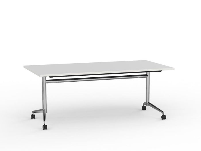 Team Flip Table 1800mm x 900mm (Choice of Frame & Worktop Colours) Polished Alloy / White KG_TMFLIP189C_W