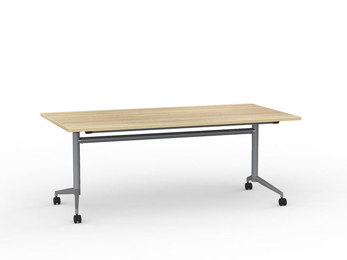 Team Flip Table 1800mm x 900mm (Choice of Frame & Worktop Colours) Silver / Atlantic Oak KG_TMFLIP189S_AO