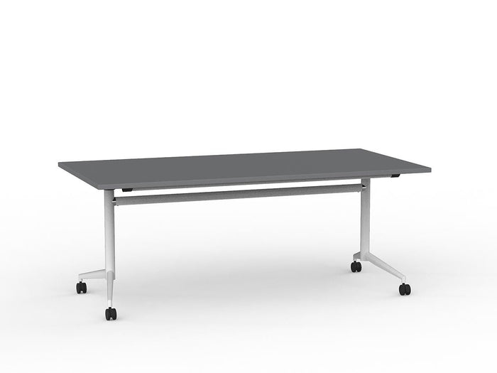 Team Flip Table 1800mm x 900mm (Choice of Frame & Worktop Colours) White / Silver KG_TMFLIP189W_S