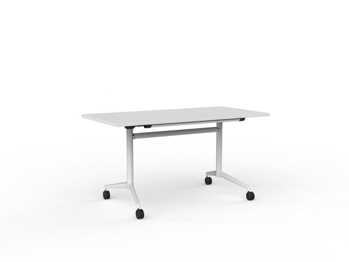 Knight's Team Flip Table 1400mm x 700mm, Rectangle, White Frame (Choice of Worktop Colours)