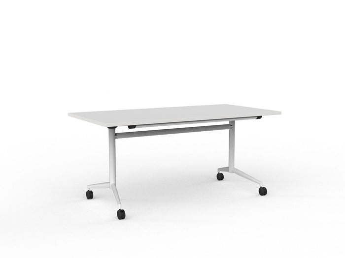 Knight's Team Flip Table 1600mm x 800mm, Rectangle, White Frame (Choice of Worktop Colours)