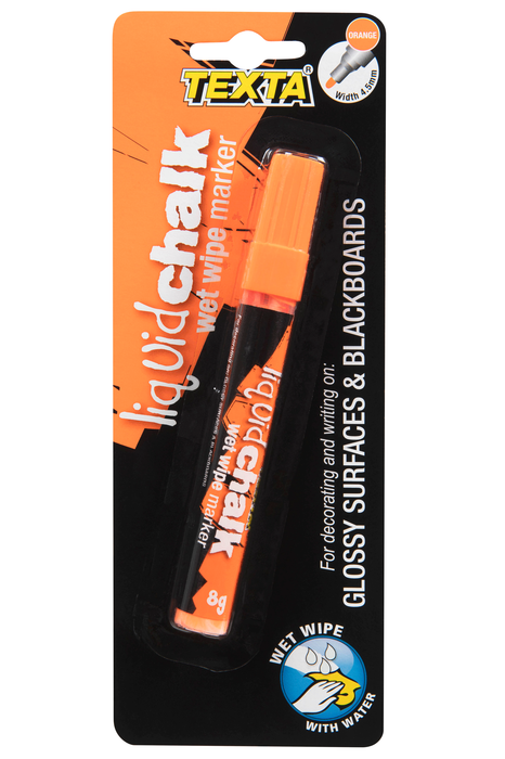 Texta Liquid Chalk Marker Bullet Wet Wipe Orange AO0388160