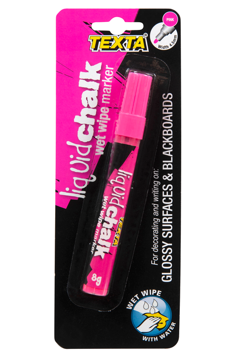 Texta Liquid Chalk Marker Bullet Wet Wipe Pink AO0388110