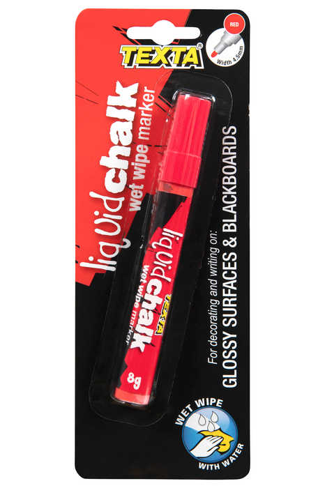 Texta Liquid Chalk Marker Bullet Wet Wipe Red AO0388170
