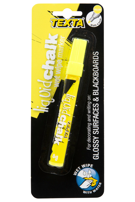 Texta Liquid Chalk Marker Bullet Wet Wipe Yellow AO0388100