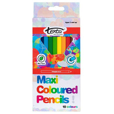 Texta Maxi Triangular Colour Pencil Full Height 10's AO0272200