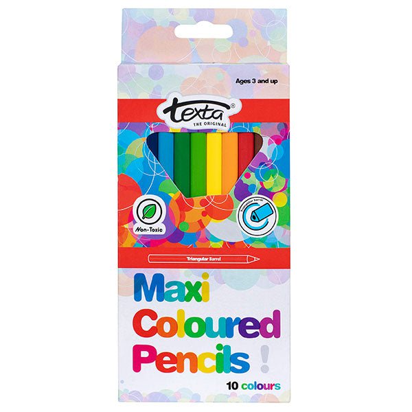 Texta Maxi Triangular Colour Pencil Full Height 10's AO0272200