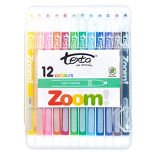 Texta Zoom Twistable Crayons Wallet of 12 In Hard Case AO49450-DO