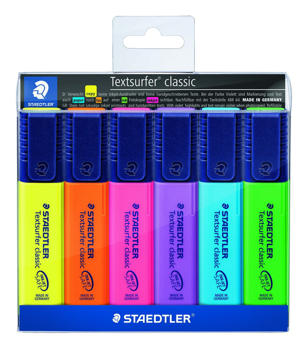 Textsurfer Classic 364 Highlighter Assorted Wallet of 6 ST364-WP6