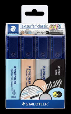 Textsurfer Classic 364 Highlighter Vintage Colours Assorted Wallet of 4 ST364-CWP4